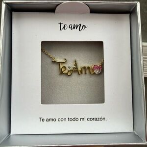 Kohl's Gold and Pink 'Te Amo' 18in Necklace